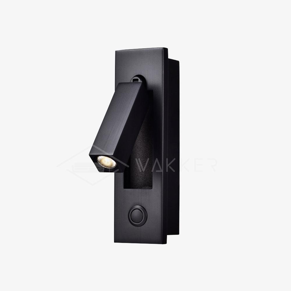 Recessed folding bedside wall sconce with warm LED, Moktan Sabai, black finish on Tampa Home & Garden Store
