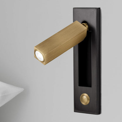Recessed Folding Bedside Wall Sconce with Warm LED, brass finish light on Tampa Home & Garden Store