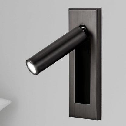 Bedside wall sconce Moktan Sabai; black brushed metal LED reading light on Tampa Home & Garden Store