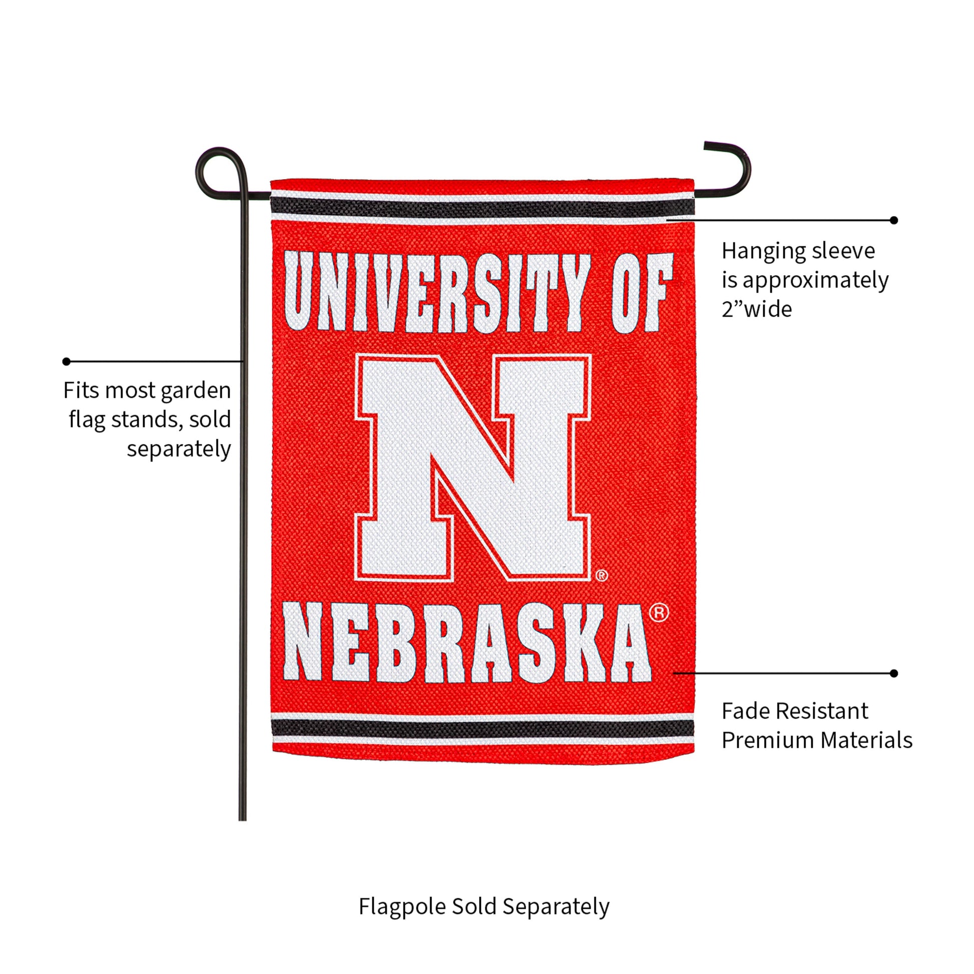 Embossed Suede Flag, GDN Size, University of Nebraska - Tampa Home & Garden Store