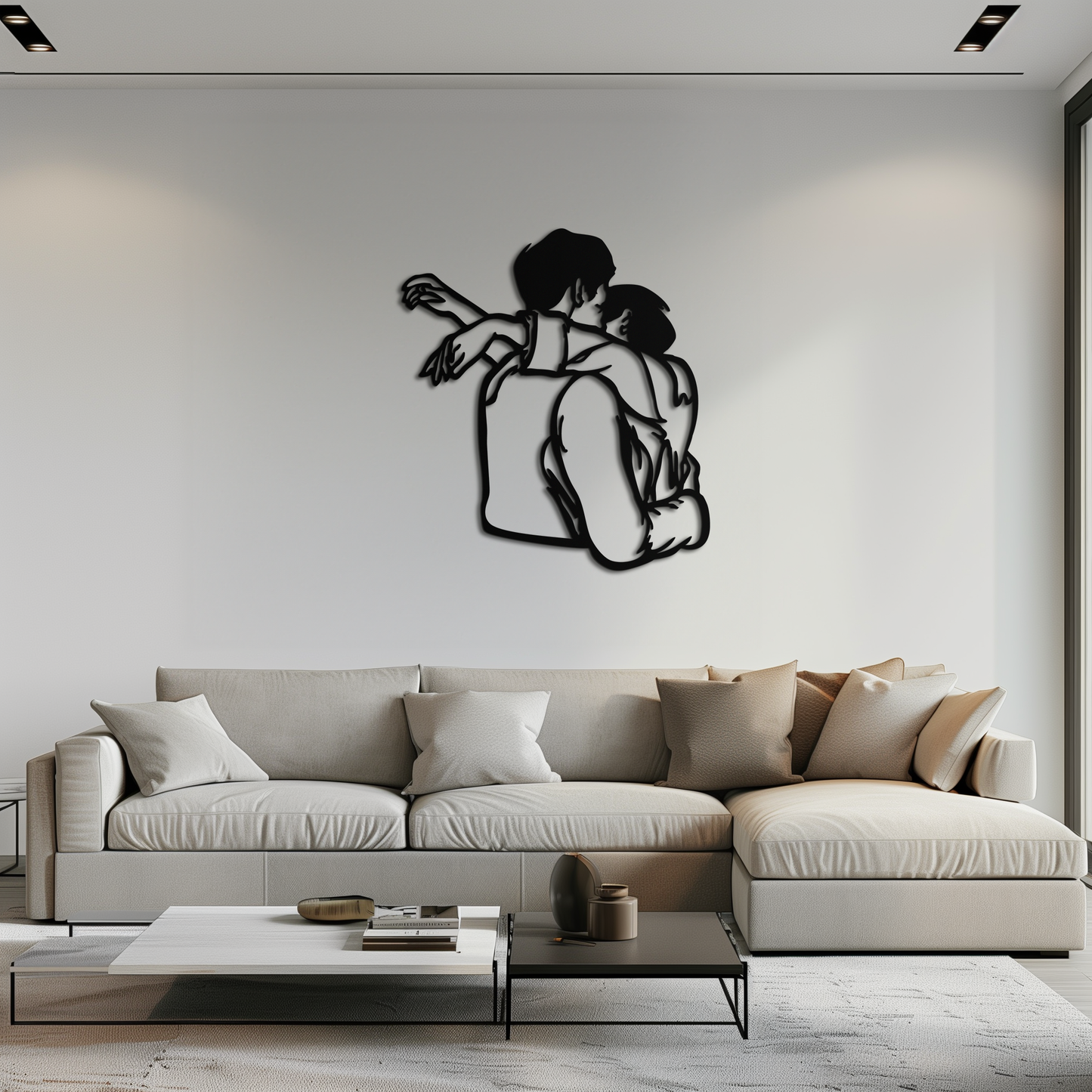 Embracing Couple Metal Wall Art – Romantic Silhouette for Modern Interiors- KAF647 - Tampa Home & Garden Store