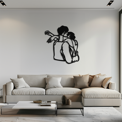 Embracing Couple Metal Wall Art – Romantic Silhouette for Modern Interiors- KAF647 - Tampa Home & Garden Store
