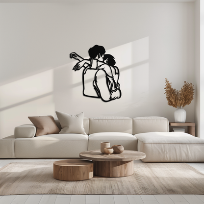 Embracing Couple Metal Wall Art – Romantic Silhouette for Modern Interiors- KAF647 - Tampa Home & Garden Store