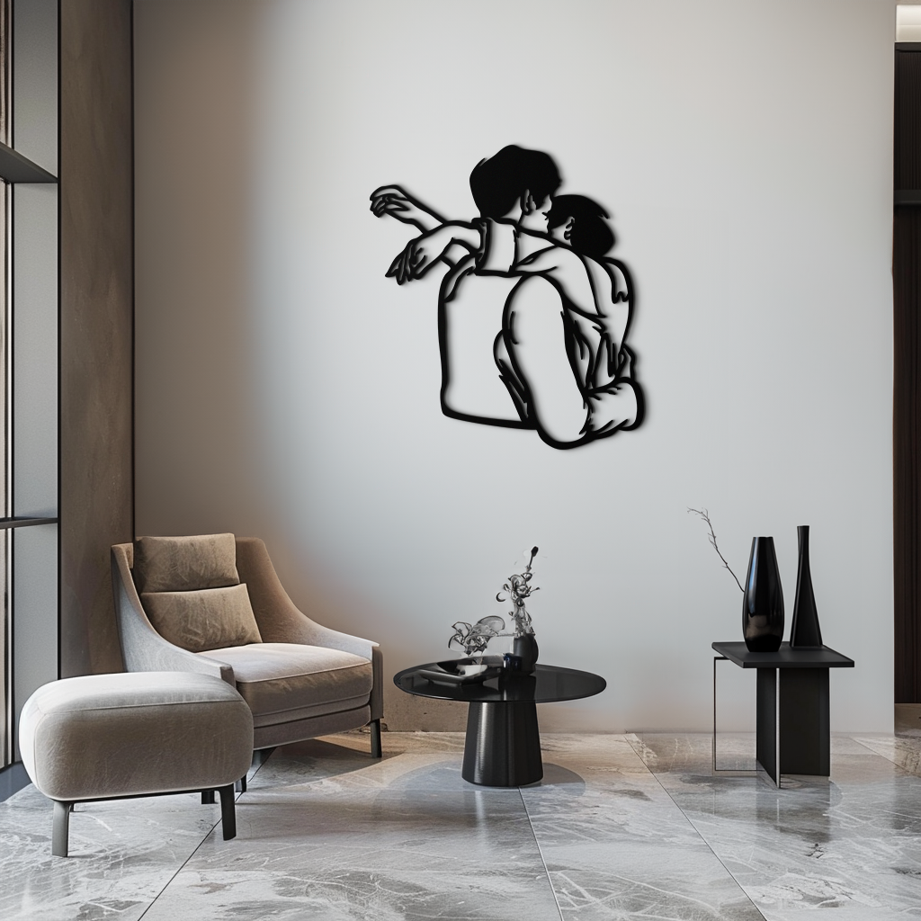 Embracing Couple Metal Wall Art – Romantic Silhouette for Modern Interiors- KAF647 - Tampa Home & Garden Store