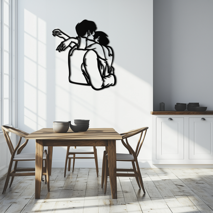 Embracing Couple Metal Wall Art – Romantic Silhouette for Modern Interiors- KAF647 - Tampa Home & Garden Store