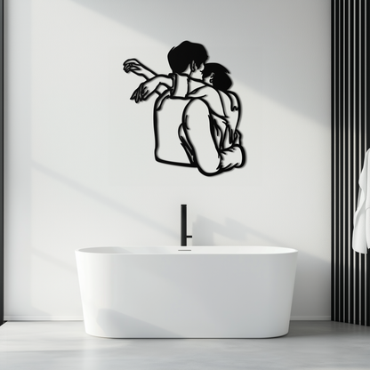 Embracing Couple Metal Wall Art – Romantic Silhouette for Modern Interiors- KAF647 - Tampa Home & Garden Store