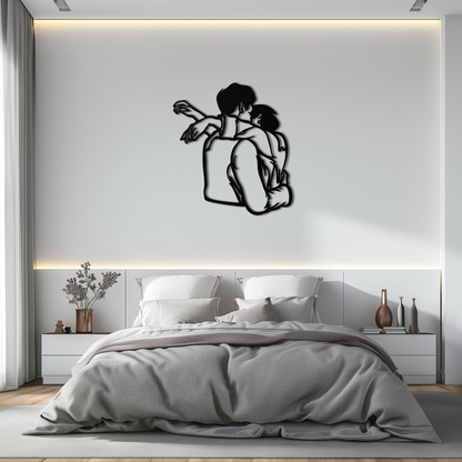 Embracing Couple Metal Wall Art – Romantic Silhouette for Modern Interiors- KAF647 - Tampa Home & Garden Store
