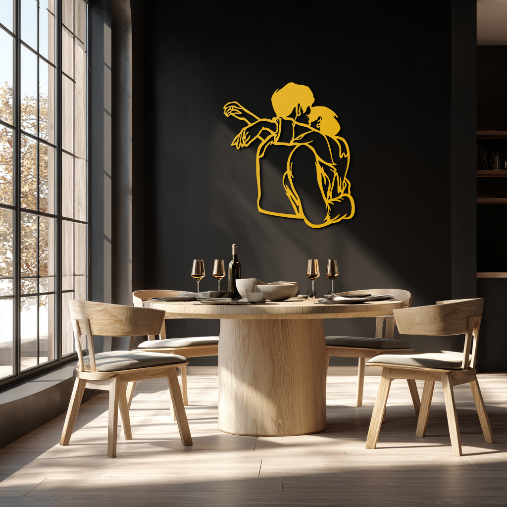 Embracing Couple Metal Wall Art – Romantic Silhouette for Modern Interiors- KAF647 - Tampa Home & Garden Store