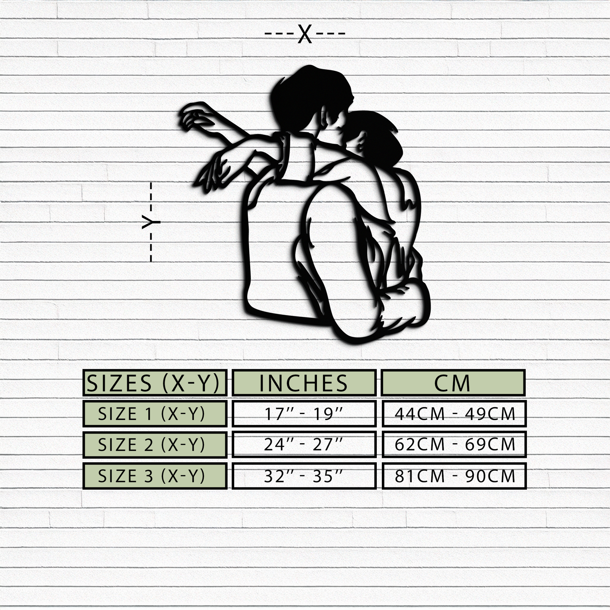 Embracing Couple Metal Wall Art – Romantic Silhouette for Modern Interiors- KAF647 - Tampa Home & Garden Store