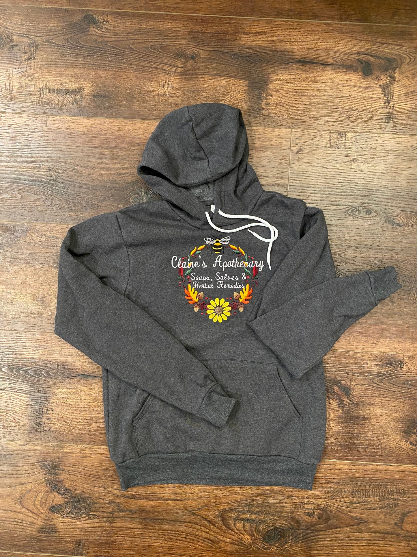 Embroidered Claire's Apothecary Fall Wreath Soft Fleece Unisex Sweatshirt Hoodie - Outlander Inspiration - Tampa Home & Garden Store