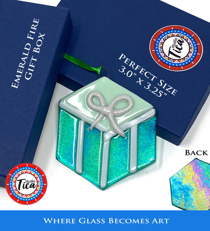 Handmade Glass Ornament - The Gift Box