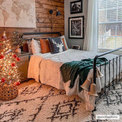 Emlenton Berber Shag with Tassels rug by Boutique Rugs in ivory cream, plush bedroom rug on Tampa Home & Garden Store