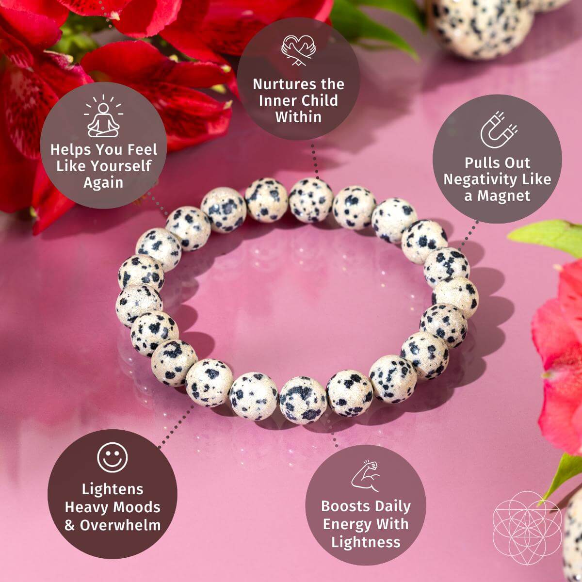 Emotional Detox - Dalmatian Jasper Bracelet - Tampa Home & Garden Store