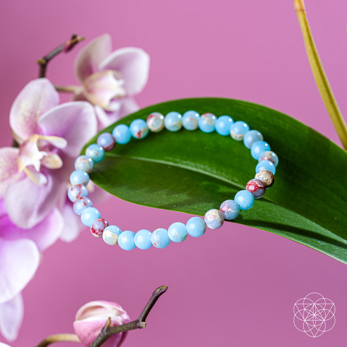 Bracelet en jaspe Aqua Terra « Bouclier de l'Empathie » | 6 mm
