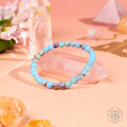 Bracelet en jaspe Aqua Terra « Bouclier de l'Empathie » | 6 mm