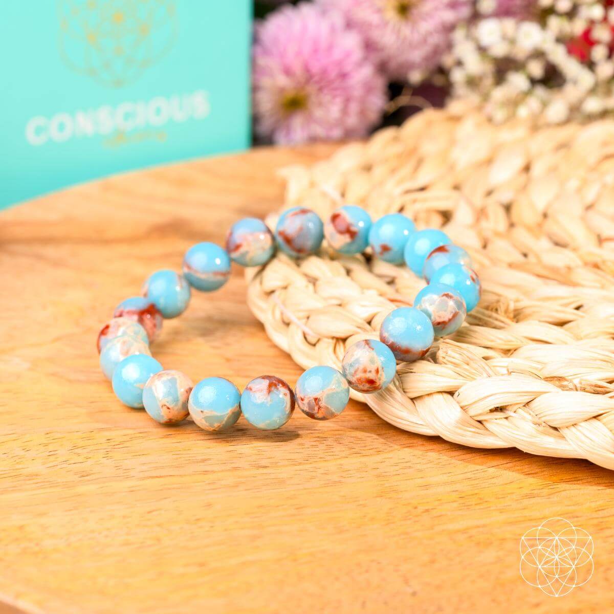 Empath’s Shield - Aqua Terra Jasper Bracelet - Tampa Home & Garden Store