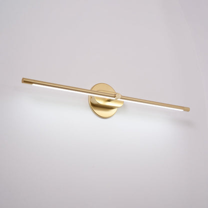 Rechargeable linear LED wall lamp by Moktan Sabai with gold finish and remote control on Tampa Home & Garden Store