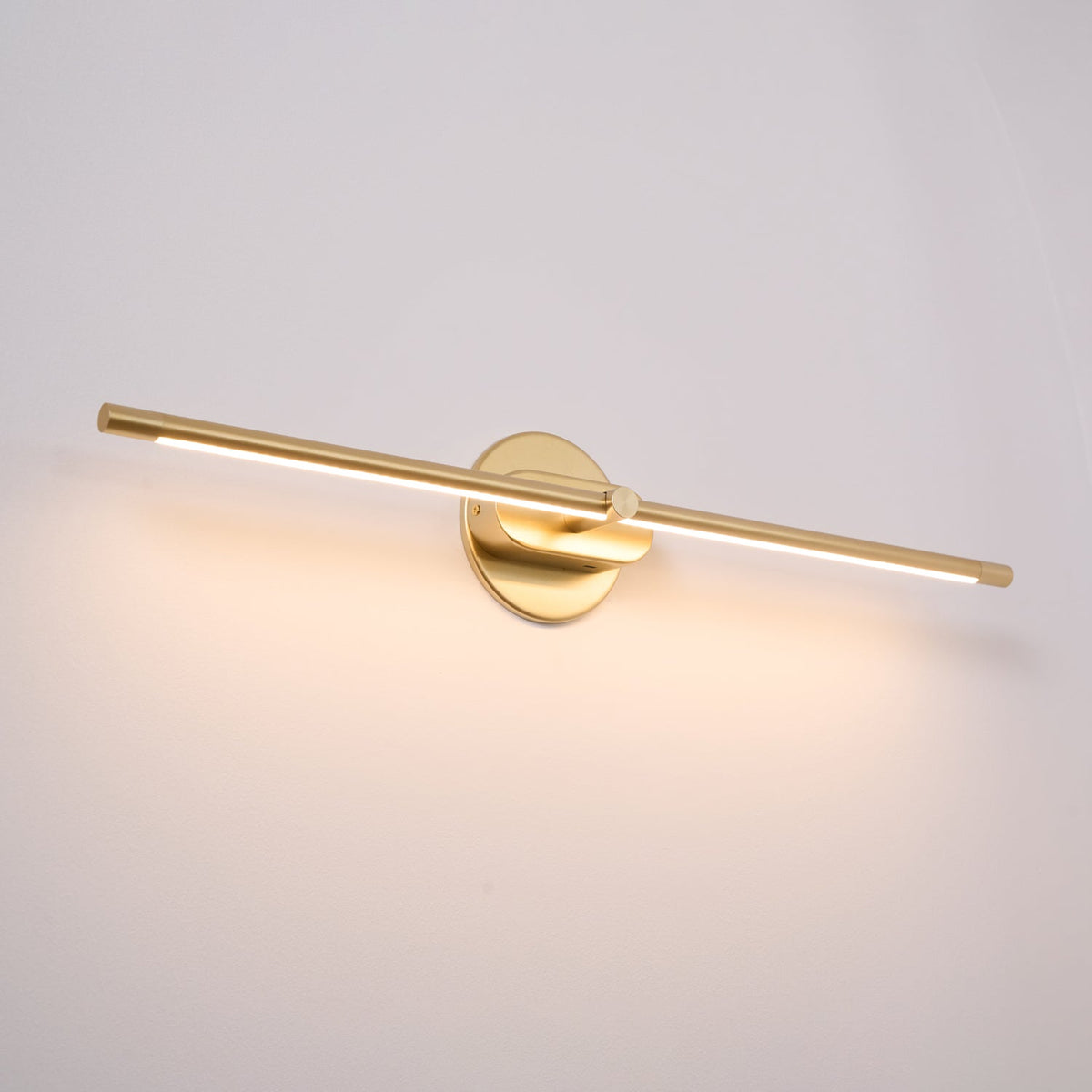 Moktan Sabai brass rechargeable linear LED wall lamp with remote on Tampa Home & Garden Store
