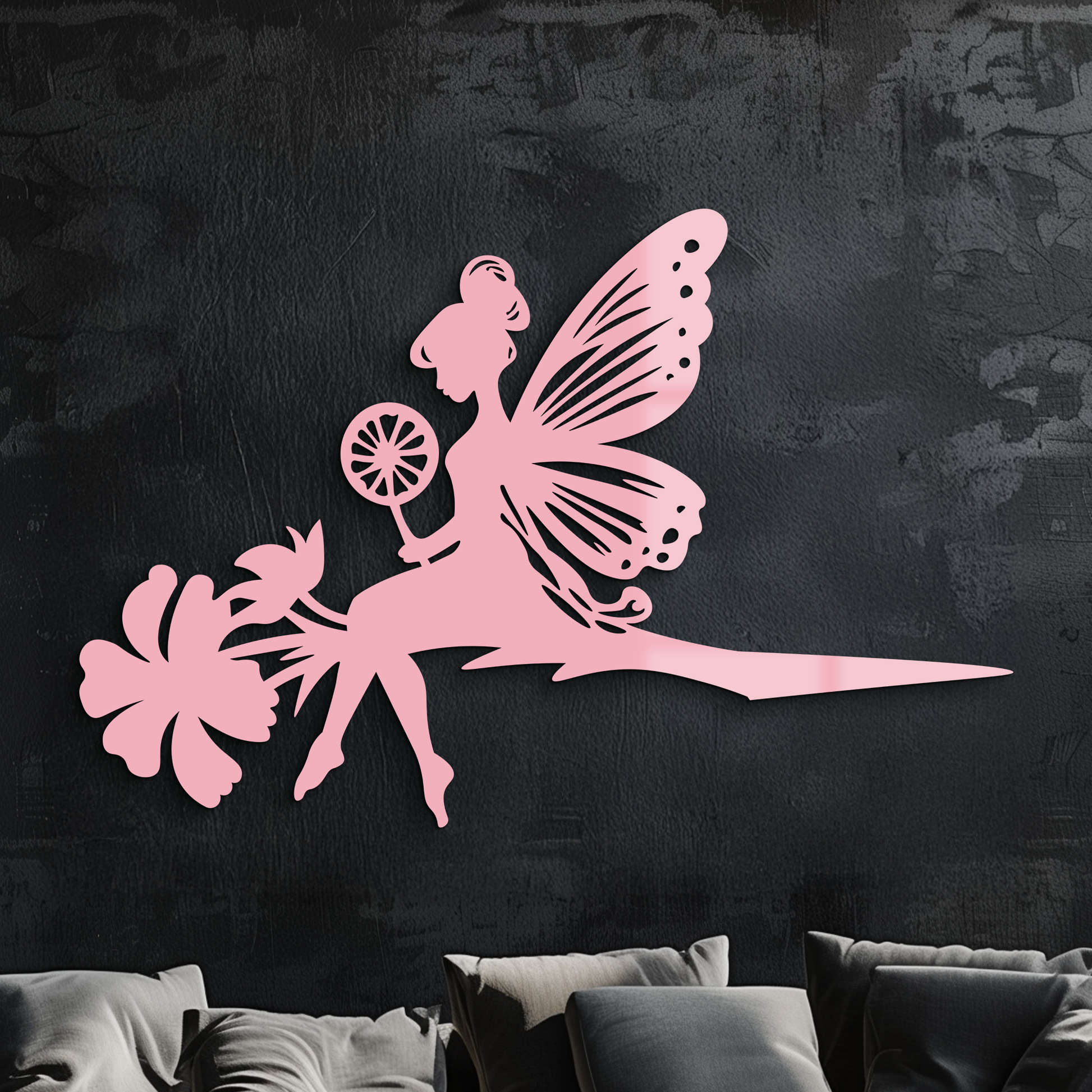 Enchanted Fairy on Flower Metal Wall Art – Garden & Outdoor Decor - KAFGP137 - Tampa Home & Garden Store