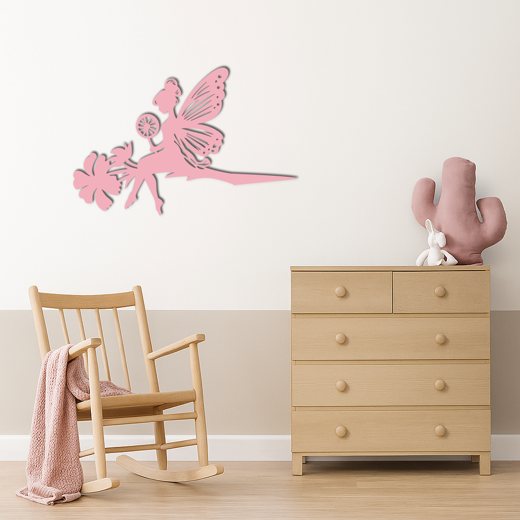 Enchanted Fairy on Flower Metal Wall Art – Garden & Outdoor Decor - KAFGP137 - Tampa Home & Garden Store