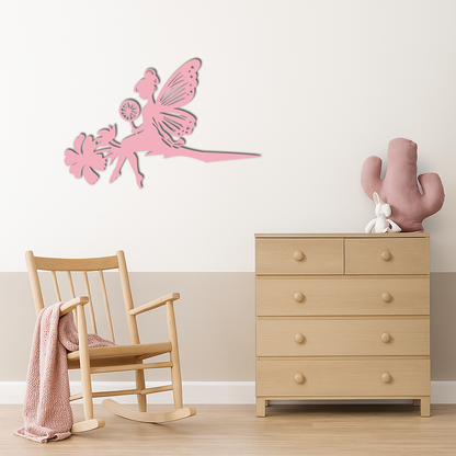 Enchanted Fairy on Flower Metal Wall Art – Garden & Outdoor Decor - KAFGP137 - Tampa Home & Garden Store