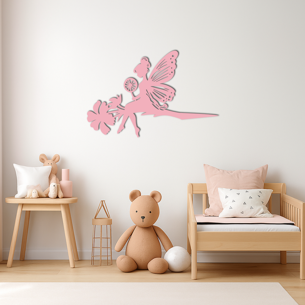 Enchanted Fairy on Flower Metal Wall Art – Garden & Outdoor Decor - KAFGP137 - Tampa Home & Garden Store