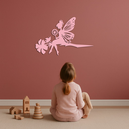 Enchanted Fairy on Flower Metal Wall Art – Garden & Outdoor Decor - KAFGP137 - Tampa Home & Garden Store