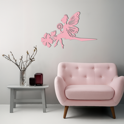 Enchanted Fairy on Flower Metal Wall Art – Garden & Outdoor Decor - KAFGP137 - Tampa Home & Garden Store