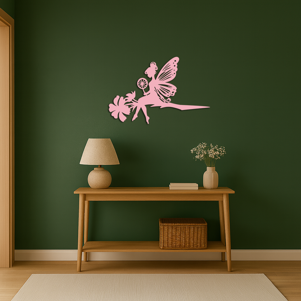 Enchanted Fairy on Flower Metal Wall Art – Garden & Outdoor Decor - KAFGP137 - Tampa Home & Garden Store