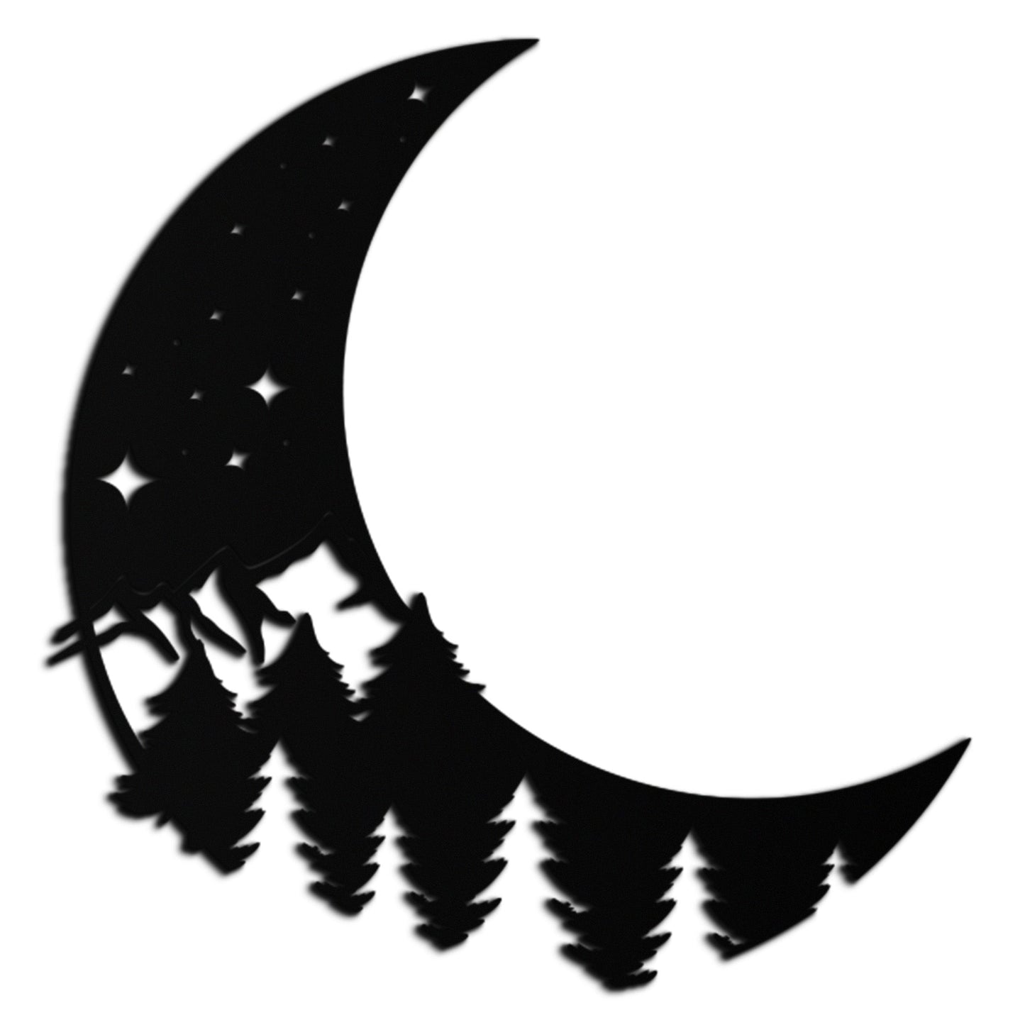 Enchanted Night Moon & Forest Metal Wall Art – Celestial Nature-Inspired Steel Decor - KAF151 - Tampa Home & Garden Store
