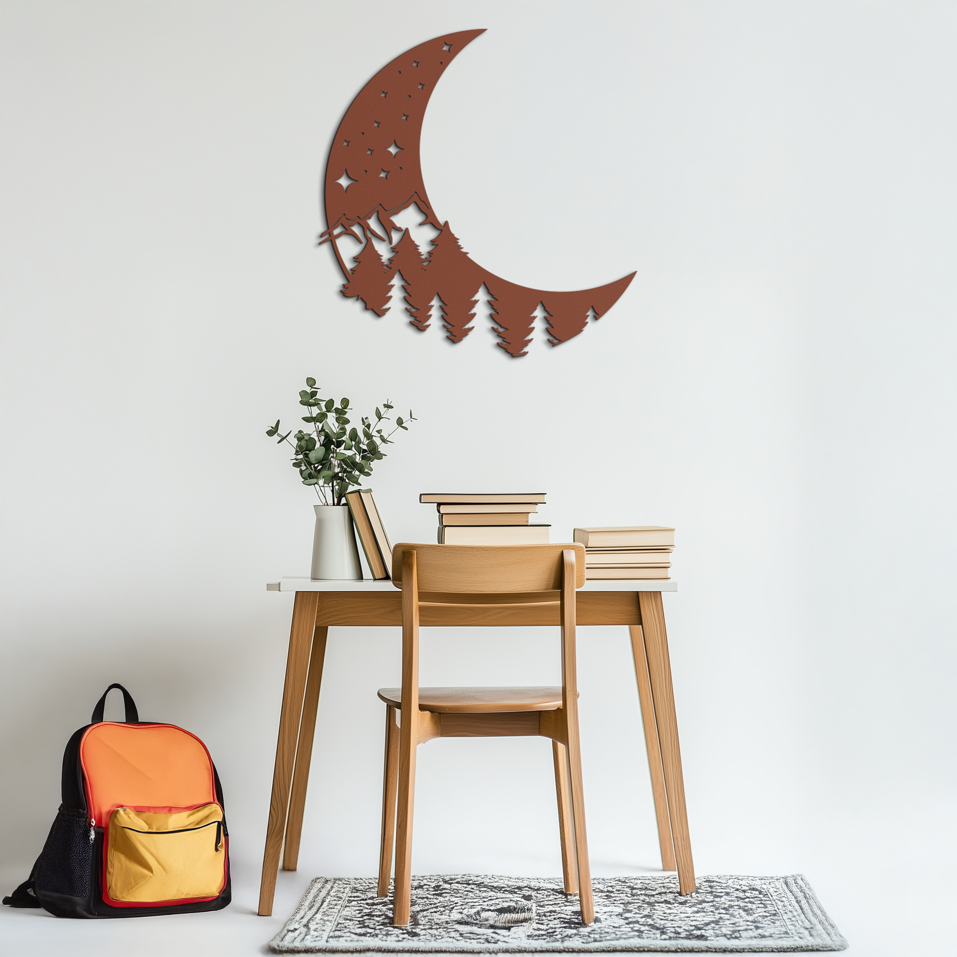 Enchanted Night Moon & Forest Metal Wall Art – Celestial Nature-Inspired Steel Decor - KAF151 - Tampa Home & Garden Store