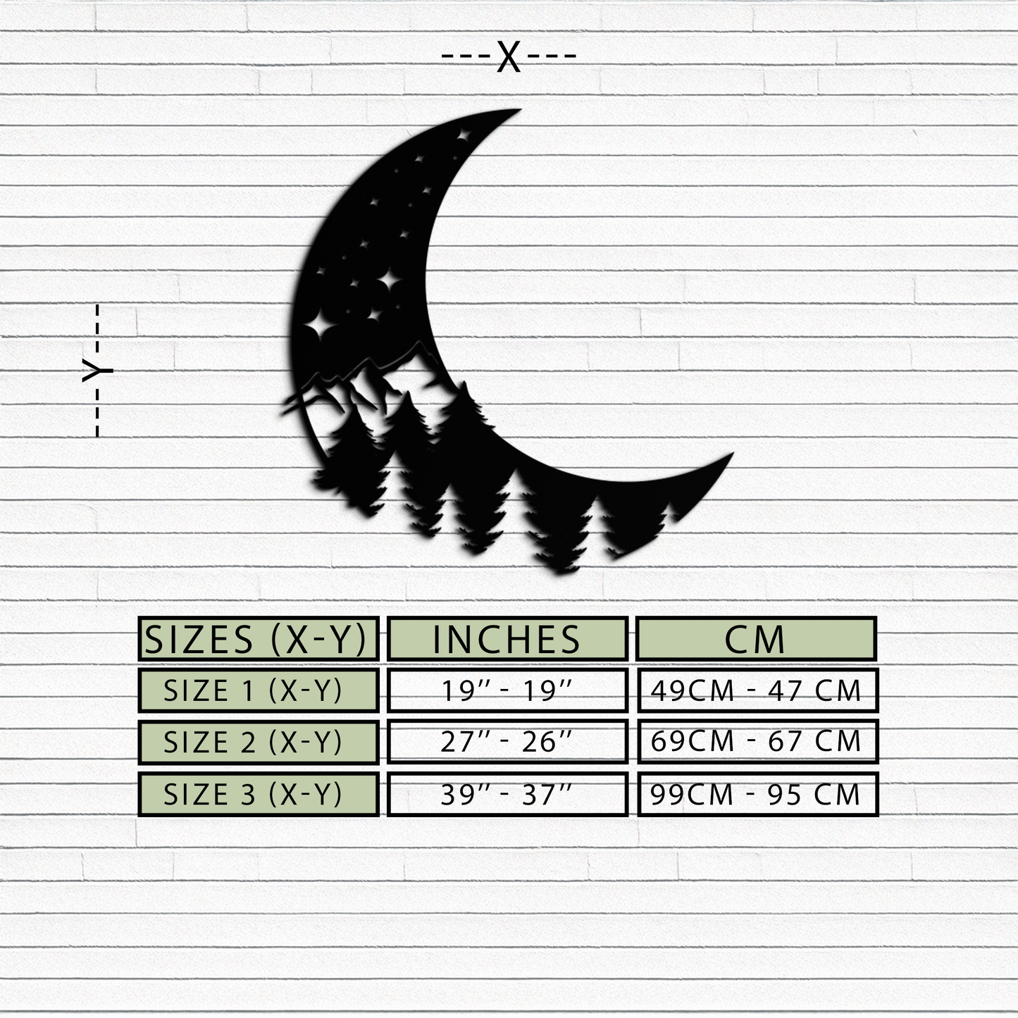 Enchanted Night Moon & Forest Metal Wall Art – Celestial Nature-Inspired Steel Decor - KAF151 - Tampa Home & Garden Store