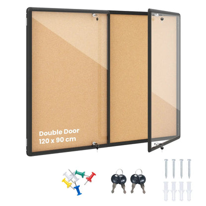 Enclosed Bulletin Board 47.5x35.5 Aluminum Frame