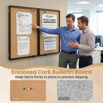 Enclosed Bulletin Board 47.5x35.5 Aluminum Frame