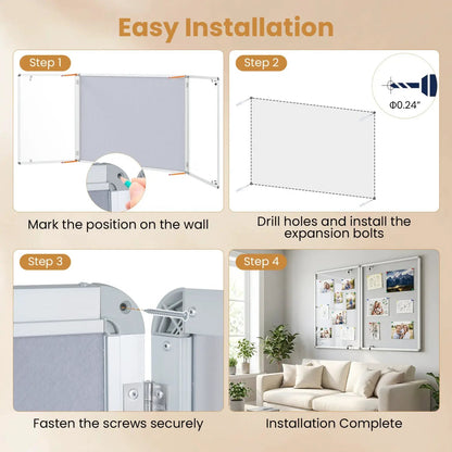 Lockable Cork Bulletin Board With Aluminum Frame