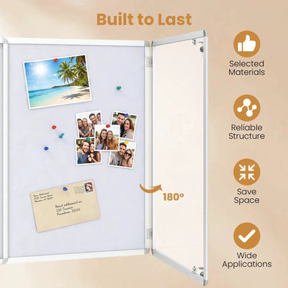 Lockable Cork Bulletin Board With Aluminum Frame