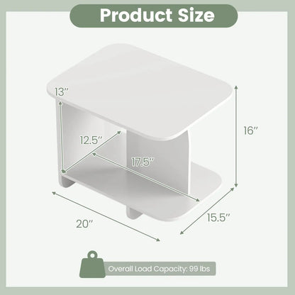 End Table 2-Tier Sofa Side Table Storage