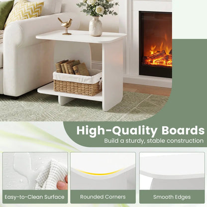 End Table 2-Tier Sofa Side Table Storage