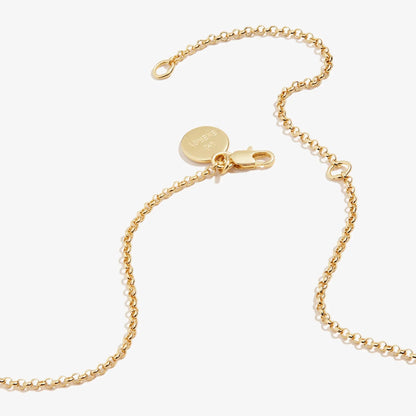 Circle Charm Necklace 21in gold-tone chain with round charm and lobster clasp ALEX AND ANI on Tampa Home & Garden Store