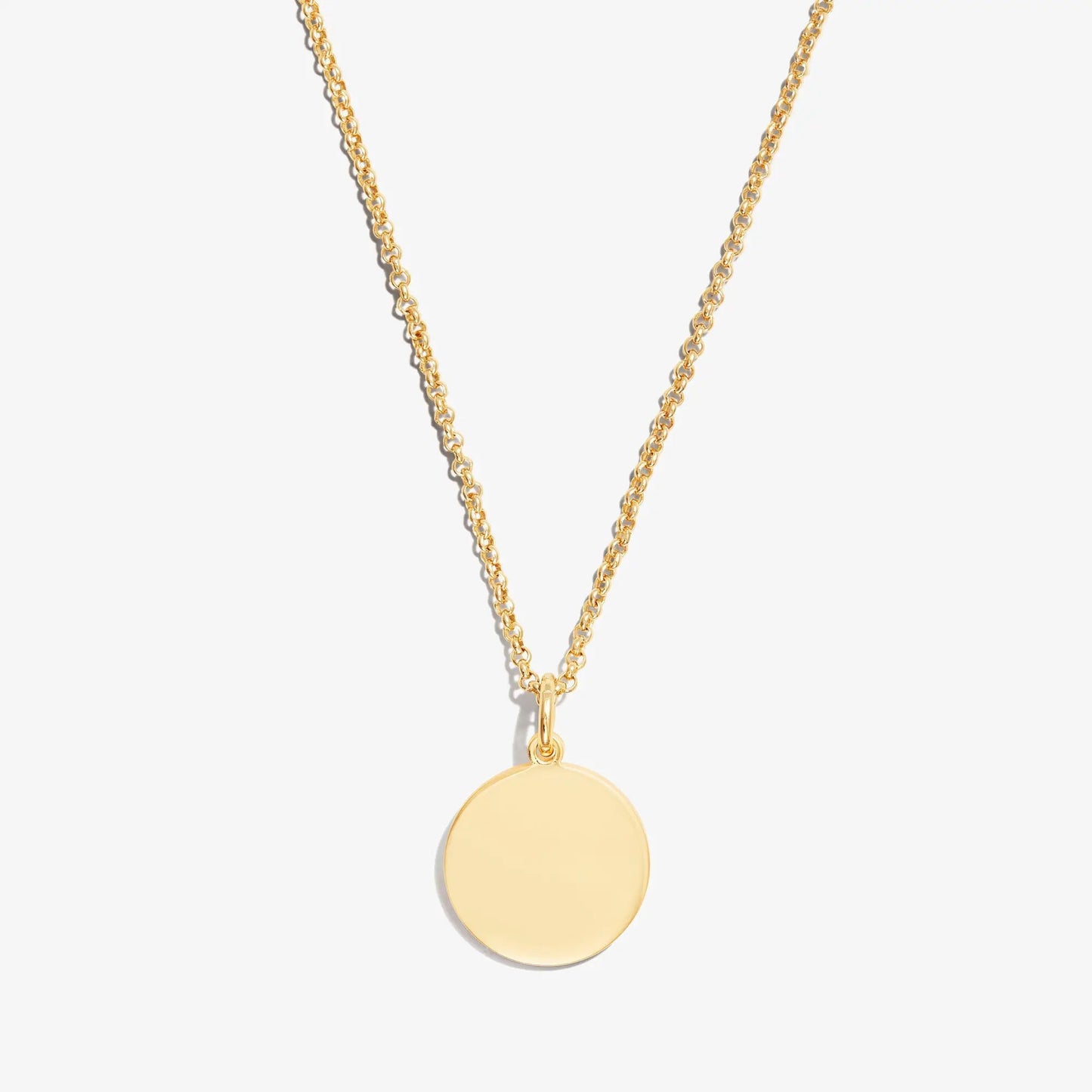 Circle Charm Necklace 21in gold-tone chain with smooth round pendant by ALEX AND ANI on Tampa Home & Garden Store