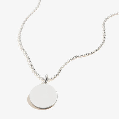 Circle Charm Necklace 21in with silver chain and round pendant by ALEX AND ANI on Tampa Home & Garden Store