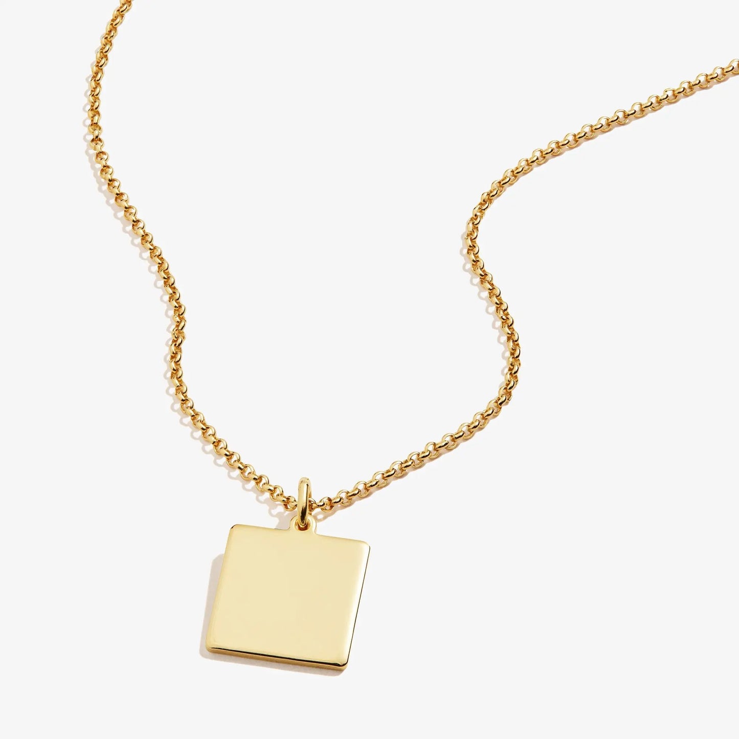 Square Charm Necklace 21in gold-tone pendant by ALEX AND ANI on Tampa Home & Garden Store