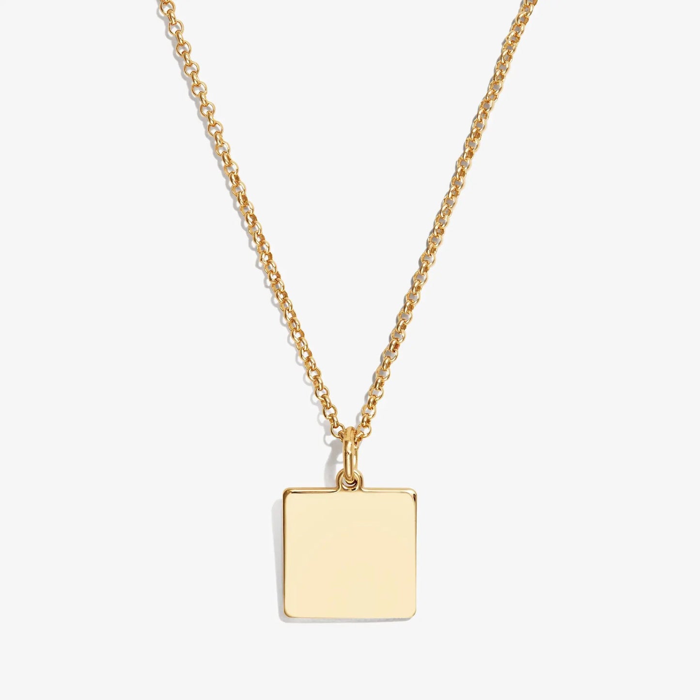 Square Charm Necklace gold tone chain with rectangular pendant by ALEX AND ANI 21'' on Tampa Home & Garden Store
