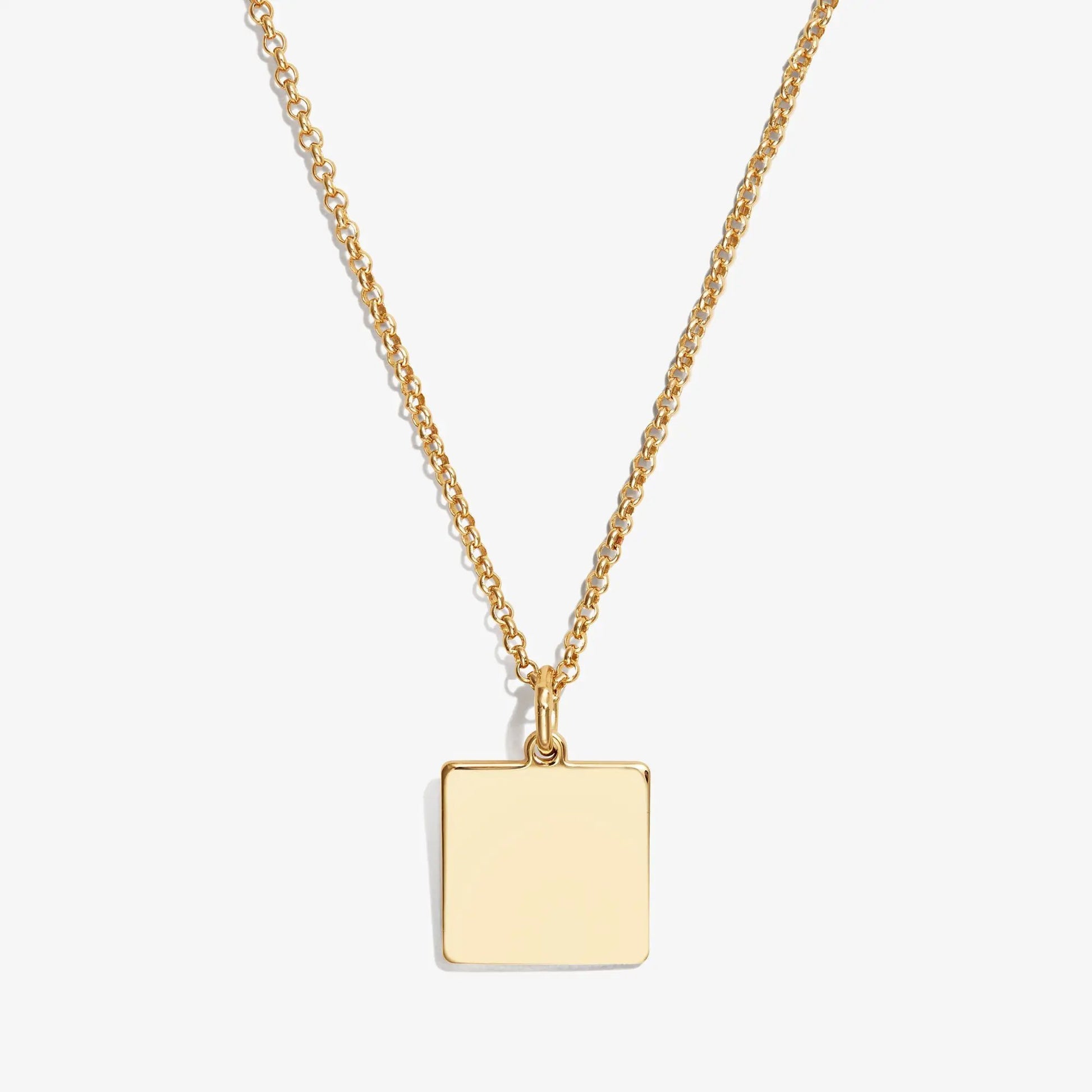 Square Charm Necklace gold tone chain with rectangular pendant by ALEX AND ANI 21'' on Tampa Home & Garden Store