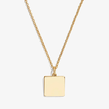 Square Charm Necklace gold tone chain with rectangular pendant by ALEX AND ANI 21'' on Tampa Home & Garden Store
