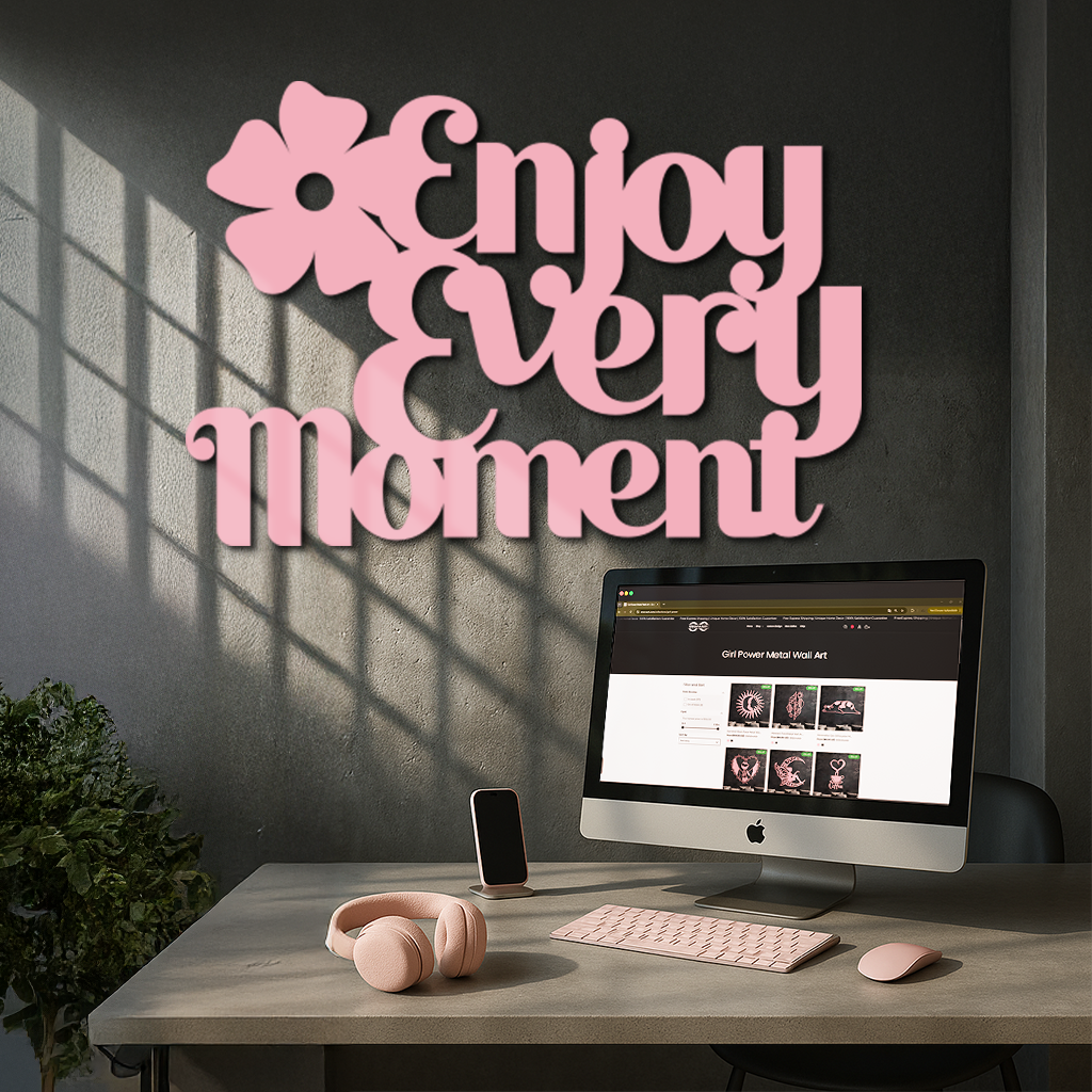 Enjoy Every Moment Metal Wall Art – Inspirational Quote Home Decor - KAFGP095 - Tampa Home & Garden Store