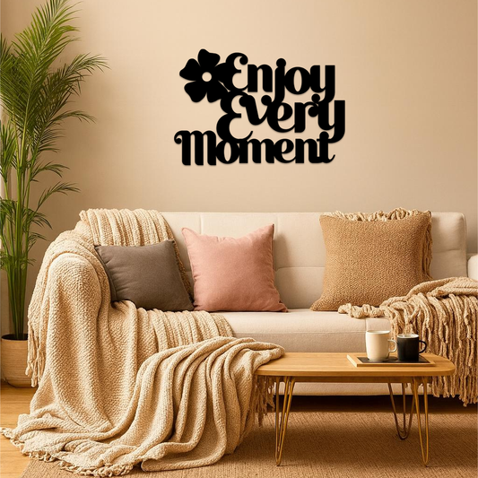 Enjoy Every Moment Metal Wall Art – Inspirational Quote Home Decor - KAFGP095 - Tampa Home & Garden Store