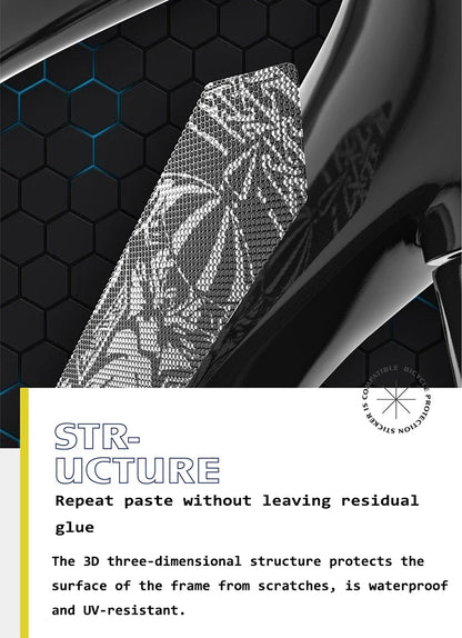 Enlee 3D Bicycle Sticker MtTB PVC Anti-Scratch Waterproof No Yellowing Protective Film Bicycle Frame Protector Accessories TM01 - Tampa Home & Garden Store