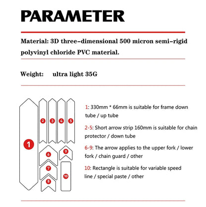 Enlee 3D Bicycle Sticker MtTB PVC Anti-Scratch Waterproof No Yellowing Protective Film Bicycle Frame Protector Accessories TM01 - Tampa Home & Garden Store