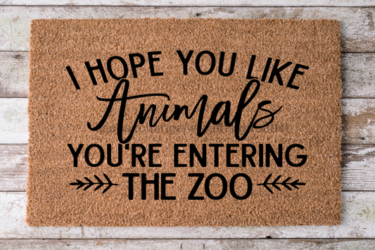 Entering The Zoo - Funny Door Mat - 30x18" Coir Door Mat - DECOE-CM-015 - Tampa Home & Garden Store